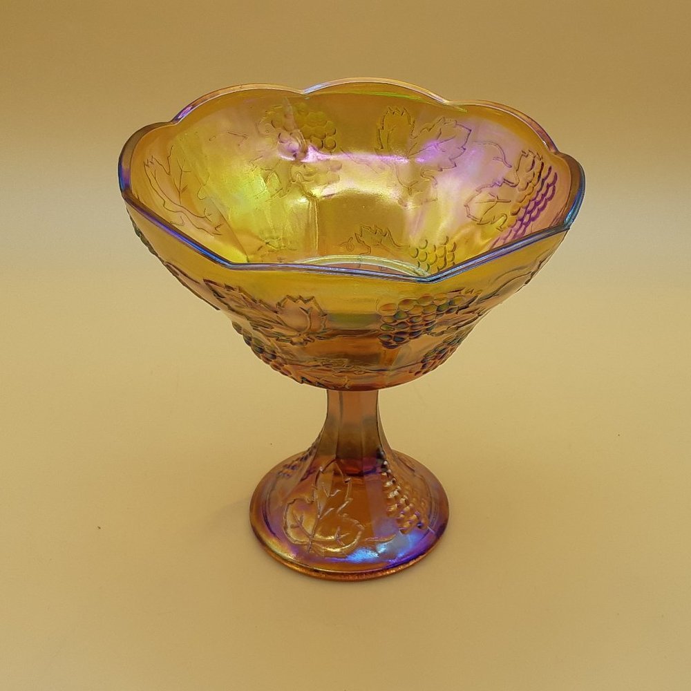 Indiana Glass Company Orange Carnival Compote Serving Dish